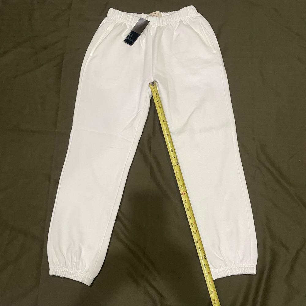 Women White Jogger Pants New